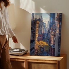 Wall Art New York City Canyon Canvas Architectural Contrast & Vertical Skyline