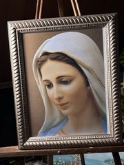 MEDJUGORJE VIRGEN VIRGIN MARIA MARY VTG 17”x14”
