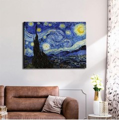 Starry Night, Vincent Van Gogh Canvas Wall art, Classic Paintings Framed Pict…