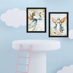 Framed 14 In. X 18 In. 2-Piece Vignette Angels We Have Heard on High Black Frame