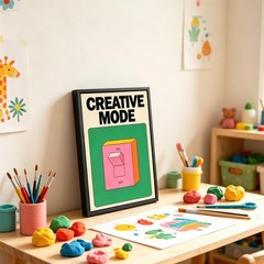 Framed Abstract Creative Canvas Wall Art,Funny Aesthetics Painting Picture Wa…