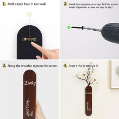 1Pack Wooden Sign Hanging Wall Decoration with Artificial Magnolia Flower, De…