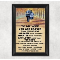 To My Wife Inspirational Laminated Print Unframed Poem Picture 8.5×11 Gifts