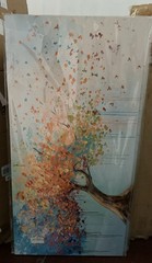 Abstract Tree Canvas Print Framed Horizontal Multicolor 24×56 GWKF-207LL