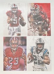 4Pcs Christian McCaffrey 49ers Panthers Football 7.75×11.75 Canvas Art Posters