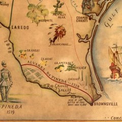 Official Centennial Map of Texas Daughters of the Republic | Vintage Wall Decor
