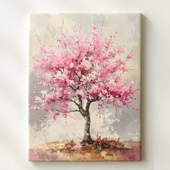 Cherry Blossom Tree Canvas Serene Spring Landscape Art Embrace The Quiet Wall