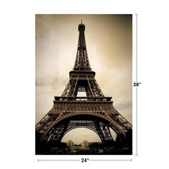 Eiffel Tower Paris France Sepia Photo Art Print Poster 24×36 inch