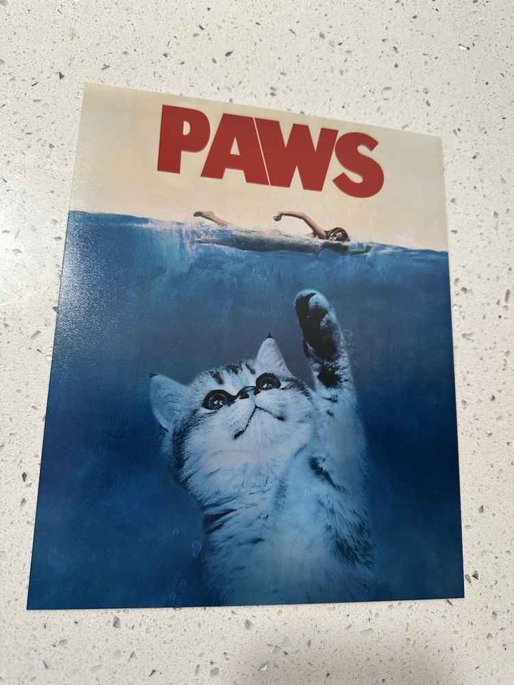 Paws Funny Movie Cat Jaws Film Art Print Humor 8×10 inches