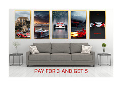 Vintage F1 Marlboro Racing Poster Set of 5 – Wall Art Prints – Retro Home Decor