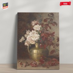 Victorian Rose Bouquet Moody Floral Painting Canvas Print Poster Home Decor