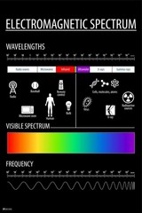 Electromagnetic Spectrum Chart Science Physics Art Print Poster 16×24