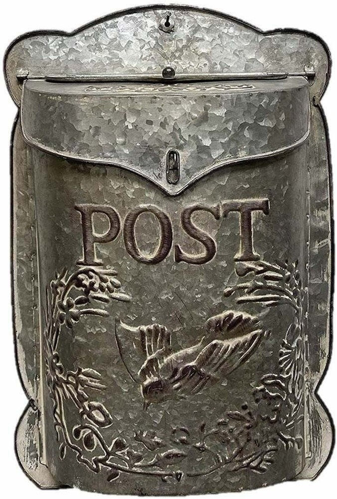 Vintage Style Post Box Nostalgic Charm Home Décor Farmhouse Design (Galvanize)