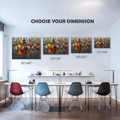 Canvas Wall Decor Art, Colorful Spices and Spoons Wall Art, Modern Kitchen Pictu