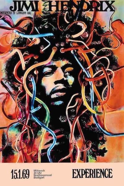 664099 Jimi Hendrix Experience Concert Photo Wall Print Poster
