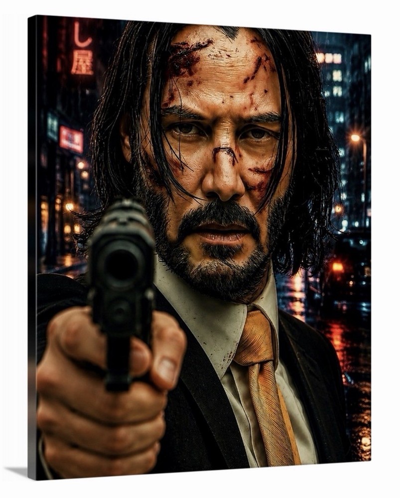 John Wick Canvas 16X20 Keanu Reeves Movie Art Canvas