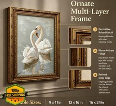 FXPFIT Gold Swan Wall Art 24″x16″
