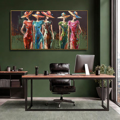 Women Wall Art Colorful Wall Decor Green Pink Poster Modern Artwork Paintings Fi