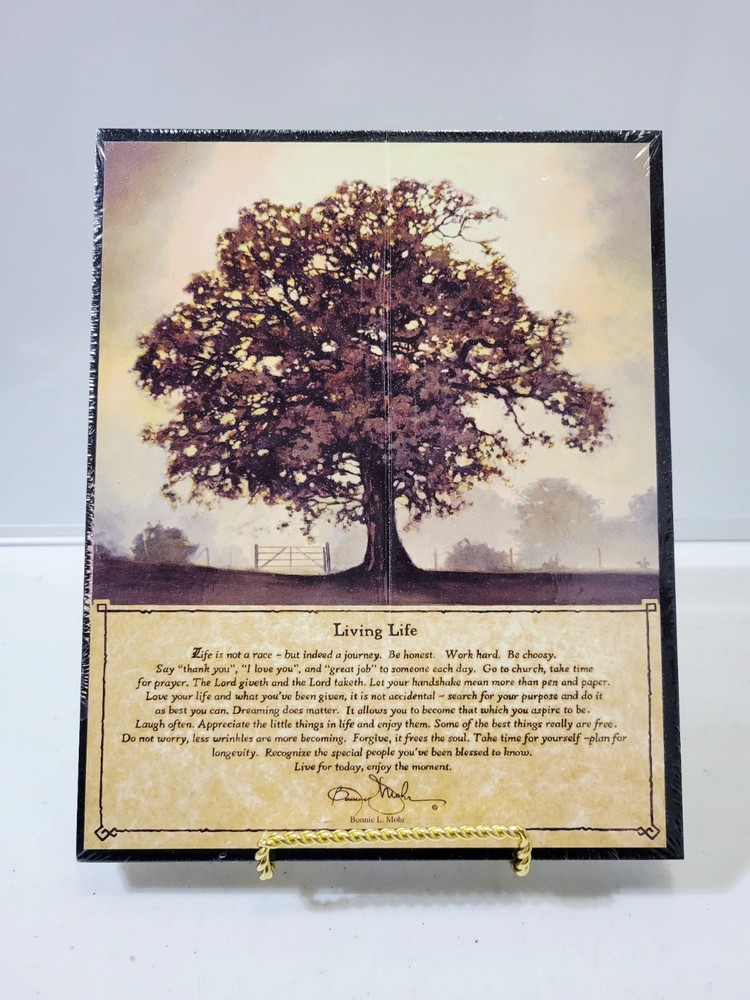Bonnie Mohr Fall Living Life Print On Wood Wall Art 10″ x 7.75″ NEW
