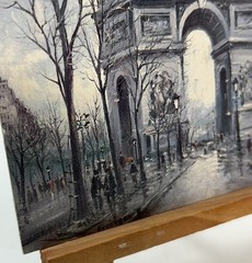 Mini Paris Arc De Triomphe Art Print On Easel Tabletop Decor Display