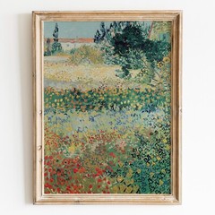 Garden In Bloom At Arles Vincent Van Gogh Green Decor Wall Art Poster Print
