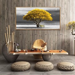 MHARTK66 Wood Framed Wall Decor – Large Canvas Art Black and White Scenery Paint