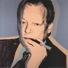 ANDY WARHOL Willy Brandt 27.5″ x 27.5″ Poster 1997 Pop Art Black & White, Blue M