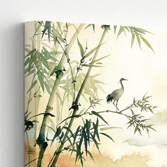3 Pieces Serene Bamboo Mountain Landscape Soft Tones Large Wall Art Set Of 3