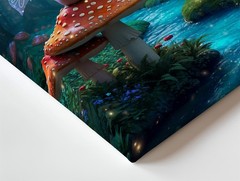 In A Magical Forest, A Whimsical Fairy With Translucent Wings Perches Wall Art