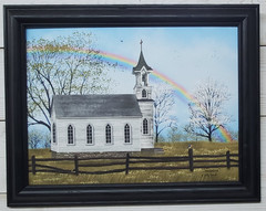 Billy Jacobs «Somewhere» church rainbow 12×16 Framed wall picture Made in USA