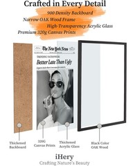 Small Premium Natural Black OAK Wood 8x10in Audrey Hepburn Trendy Framed Wall…