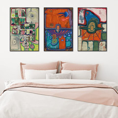 Large Aesthetic Abstract Canvas Art Set – 3 Piece Framed Wall Decor