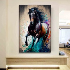 Horse Graffiti Animal Canvas Painting Poster Living Room Home Decor