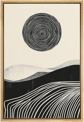 Wall26 Swirling Lines and Soft Hills Abstract Canvas Print Framed Wall Art