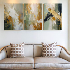 3 Pieces Abstract Modern Earth Tones Large Wall Art Set for Living Set Of 3