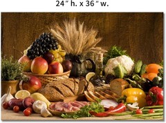 Food Wall Art Fruit Canvas Dining Room Brown Picture Kitchen Wall Decor Vario…