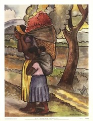 DIEGO RIVERA Flower Vendor With Child 26″ x 20″ Poster 2000 Modernism Multicolor
