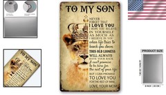 To My Son Inspirational Metal Wall Art – Vintage Tin Sign, 8×12 Inches