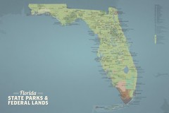 Florida State Parks & Federal Lands Map 24×36 Poster (Natural Earth) #870