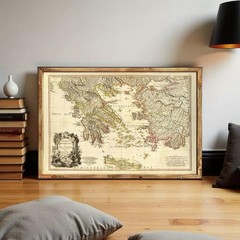Old Map of Greece 1791 Vintage map Wall Map Print Framed