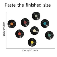 8 Pack Blank Vinyl Records Decor Wall Stickers,9in CD Album Cover Posters,Fak…