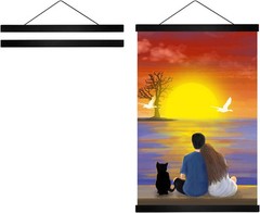12 inch Wide Magnetic Poster Hanger Frame, 12L" x 0.7W", Black