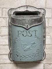 The Nifty Nook Vintage Farmhouse Wall Mounted Post Box – Rustic Galvanized Metal