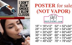 Vape 02 Perforated Mesh See Through Window Vinyl Sign Smoke Shop ad Vertical