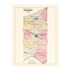 Old Map of Porter County, IN 1895 – Vintage Indiana Art