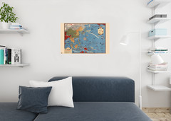 World War Battles Pacific Map Cool Wall Decor Art Print Poster 24×36