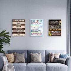 God’s Rules Bible Posters for Kids – 12×15 Canvas Wall Decor