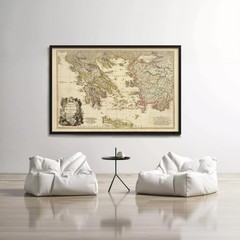 Old Map of Greece 1791 Vintage map Wall Map Print Framed