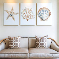 3 Pieces Coastal Starfish Large Wall Art Canvas Set for Living Room Set Of 3