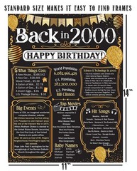 26th Birthday Decorations 2000 Back in 2000 Poster 11×14 Unframed Party Gift